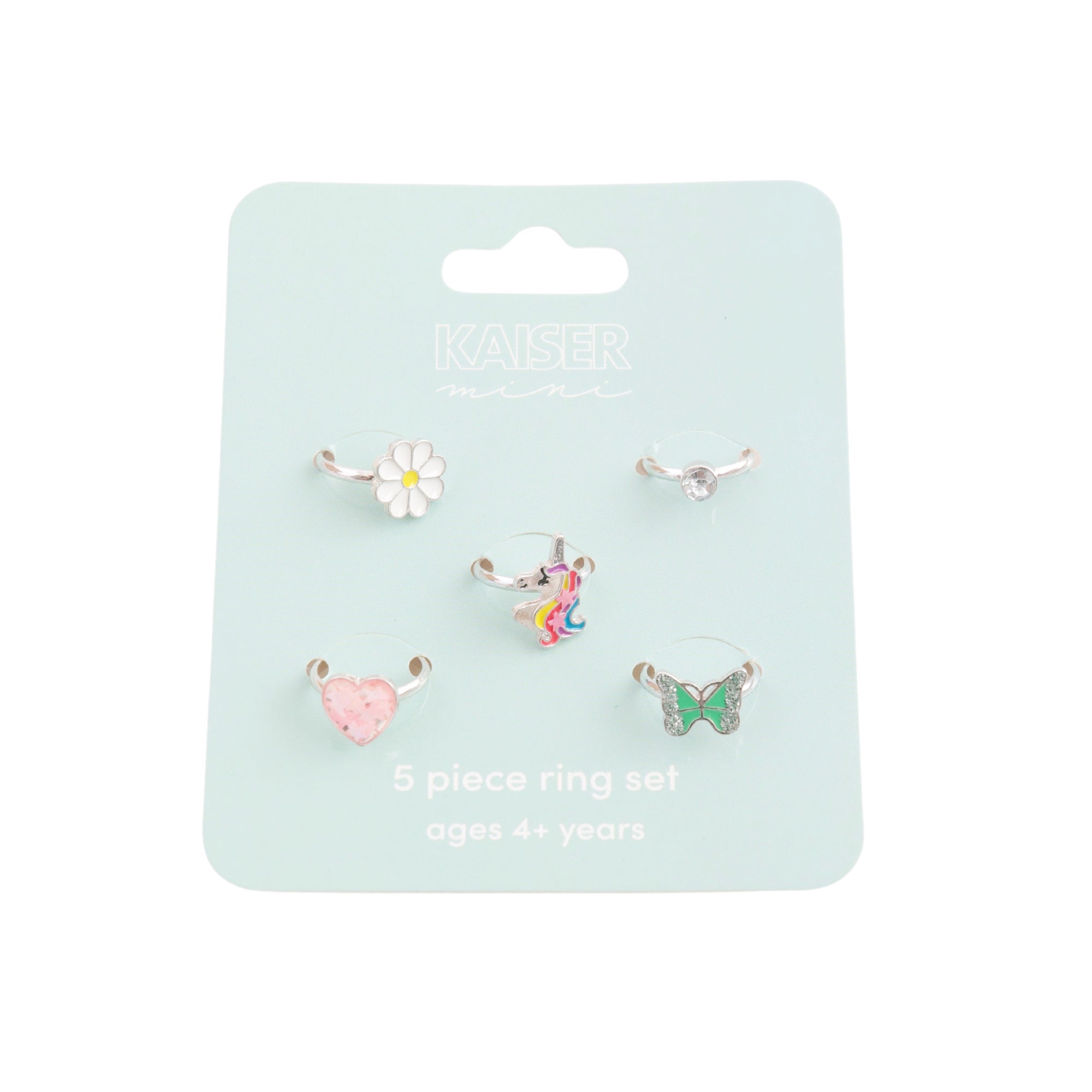 Ring Set 5Pc - Silver Unicorn